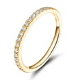 thumbnail image 1 of Sz 7.0 Solid 10K Yellow Gold Diamond 2MM Half Eternity Stackable Wedding Anniversary Band Ring, 1 of 4