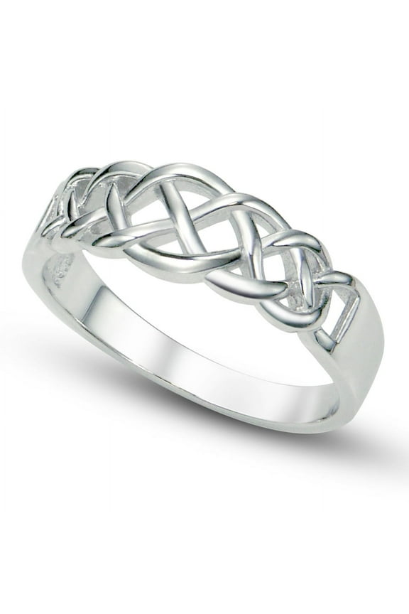 Sz 7 Sterling 925 Silver Celtic Knot Band Ring