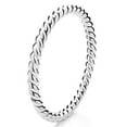 thumbnail image 1 of Sz 7 Sterling Silver 2MM Eternity Rope Wedding Band Ring, 1 of 4