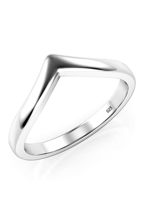 Sz 7 Sterling Silver 925 Chevron Stackable Ring