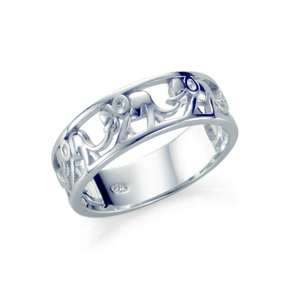 Sz 7 Sterling Silver 925 Elephant Migration Ring