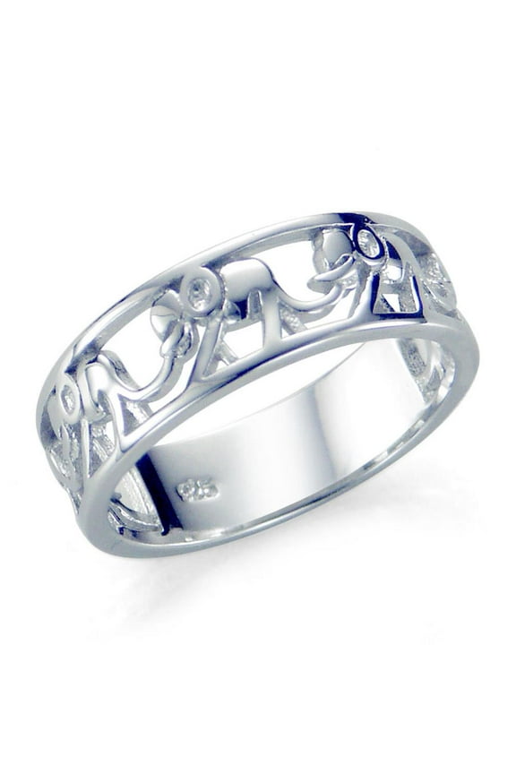 Sz 9 Sterling Silver 925 Elephant Migration Ring