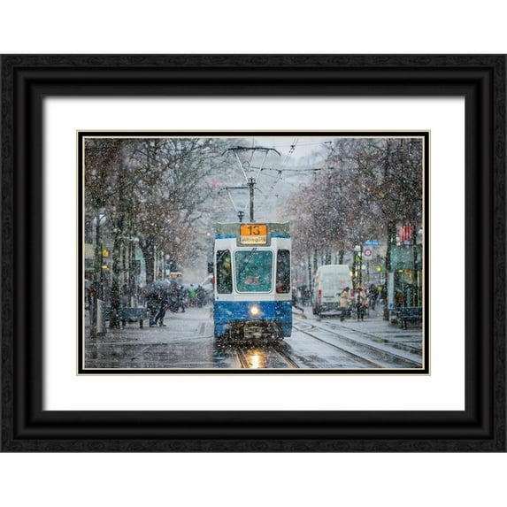 Szabo, Attila 18x14 Black Ornate Wood Framed with Double Matting Museum Art Print Titled - Morning In Zurich