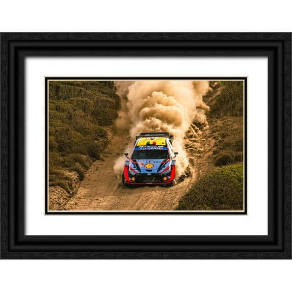 Szabo, Attila 32x23 Black Ornate Wood Framed with Double Matting Museum Art Print Titled - Hyundai Wrc