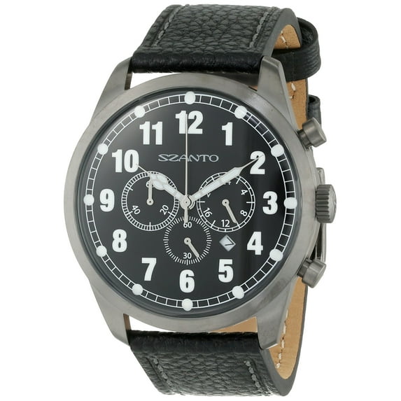 Szanto Men's SZ 2001 2000 Series Classic Vintage-Inspired Stainless Steel Watch