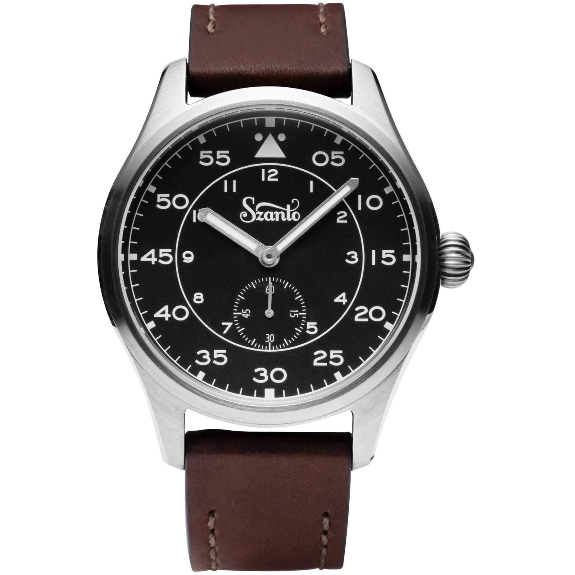 Szanto SZ 2754 Men's Heritage Aviator Quartz Brown Strap Watch