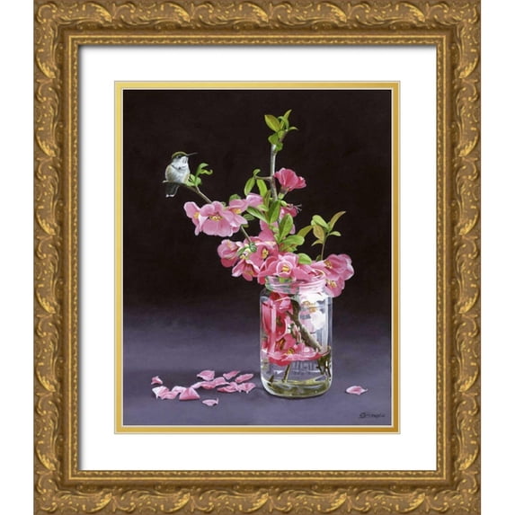 Szatkowski, Fred 12x14 Gold Ornate Wood Framed with Double Matting Museum Art Print Titled - Quince and Ruby I