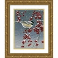 thumbnail image 1 of Szatkowski, Fred 19x24 Gold Ornate Wood Framed with Double Matting Museum Art Print Titled - Winter Chickadees I, 1 of 4