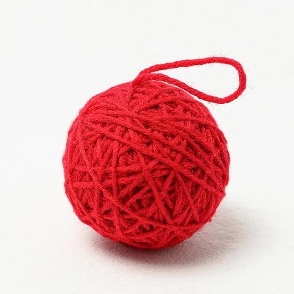 Szbaoan 6x6cm Handmade Yarn Christmas Ball DIY Knitting Ornament for Tree Festive Wool Wrapping Decor Hanging Craft Supply for Home Holiday Decoration