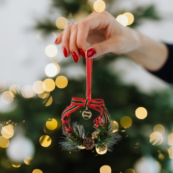 Szbaoan Christmas Bell Wreath Ornament with Festive Sound, PVC Hanging Decor for Tree, Window, Porch, and Holiday Home Styling