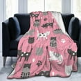 thumbnail image 1 of Szbaoan Cute Cats Pattern Flannel Blanket 100x70cm Soft Plush Throw for Sofa Bed Travel, Lightweight Cozy Lap Robe with Multicolor Design, Gift for Pet Lovers Home Decor, 1 of 5