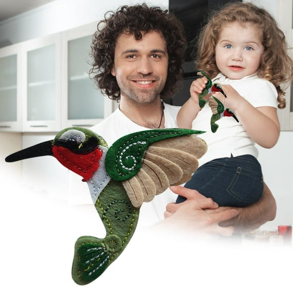 Szbaoan Handmade Felt Bird Hanging Ornament, Colorful Wool Decoration for Home Christmas Tree, Artisan Crafted in Nepal, Festive Gift for Nature Lovers, 8.5x4cm, Easy to Hang