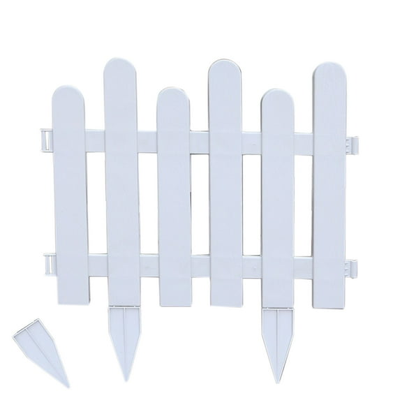 Szbaoan PVC White Plastic Fencing Panels 50x13cm to 60x50cm Decorative Garden Patio Hedge Border Lawn Edging for Outdoor Space Definition and Protection Weather Resistant ABS Material