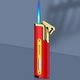 thumbnail image 1 of Szbaoan Refillable Windproof Butane Torch Lighter with Adjustable Blue Flame Metal Construction for Cigarettes Candles Outdoor Cooking BBQ Camping Fire Starting USB Rechargeable Portable Design, 1 of 4