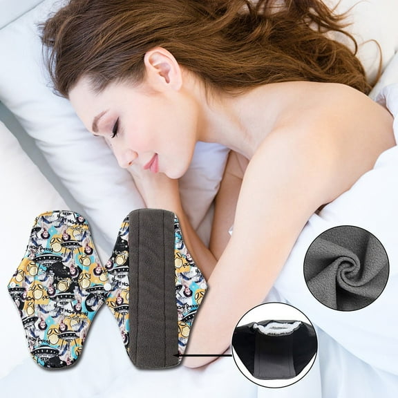 Szbaoan Reusable Cloth Sanitary Pads with Charcoal Absorbency, Washable Menstrual Pad for Women with Snap Button, Leak Proof Design for Travel Exercise, Eco Friendly Alternative to Disposable Pads