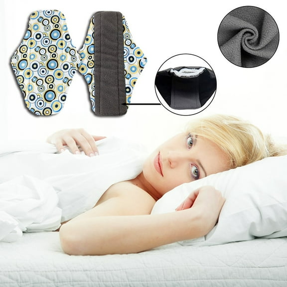 Szbaoan Reusable Cloth Sanitary Pads with Charcoal Absorbency, Washable Menstrual Pad for Women with Snap Button, Leak Proof Design for Travel Exercise, Eco Friendly Alternative to Disposable Pads