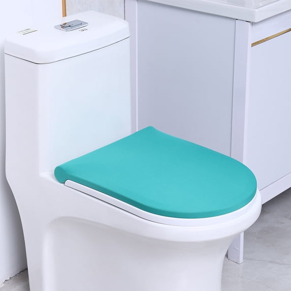 Szbaoan Stretchable Toilet Lid Cover with Elastic Edge, Washable and Soft Protector for All Toilet Shapes, Prevents Stains and Dust, Machine Washable Polyester Fabric in Multiple Colors