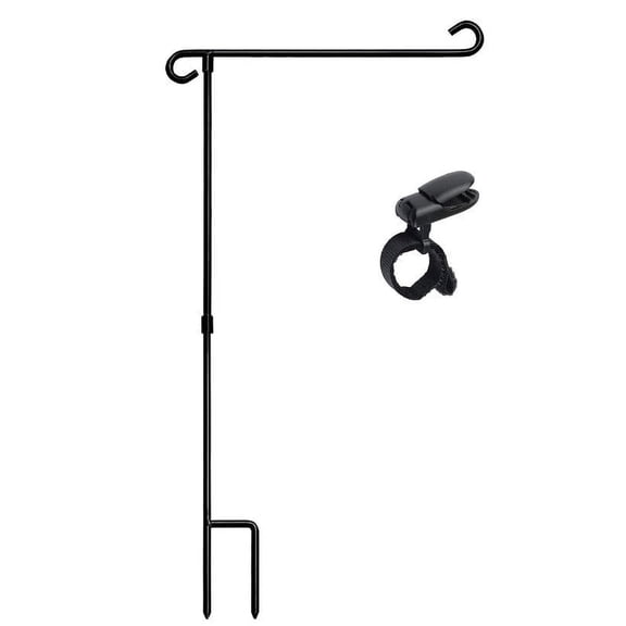 Szbaoan Sturdy Wrought Iron Garden Flag Stand Pole with Ground Stakes for 12.5x18 Inch Mini Flags Outdoor Yard Patio Decoration Easy Installation