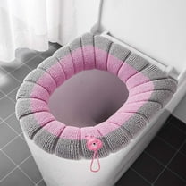 Szbaoan Thickened Toilet Seat Cover with Handle and Elastic Design, Winter Warm Toilet Ring Cover Washable Sets, Knitted Bathroom Toilet Seat Protector for Household Use