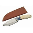 thumbnail image 1 of SZCO Supplies 8" Bone and Resin Handled Seaside Fixed Blade Outdoor Knife with Sheath, White/Blue, 1 of 8