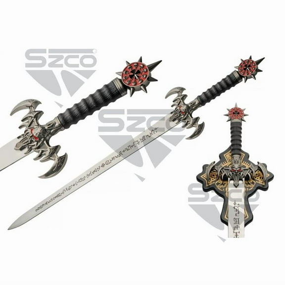 Szco 43" Doom Flayer Sword Stainless Steel Blade With Zinc Alloy Handle And Wall Plaque