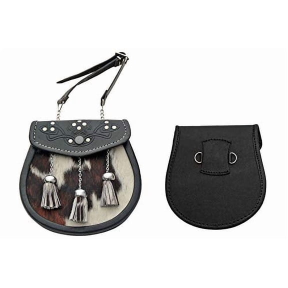 SZCO Supplies 7" Cowhide Sporran with Tassels and Chain