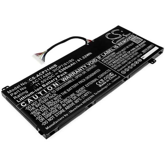 Szdcoo 3ICP7/61/80, AC17A8M, 5300mAh Battery Replacement for Acer