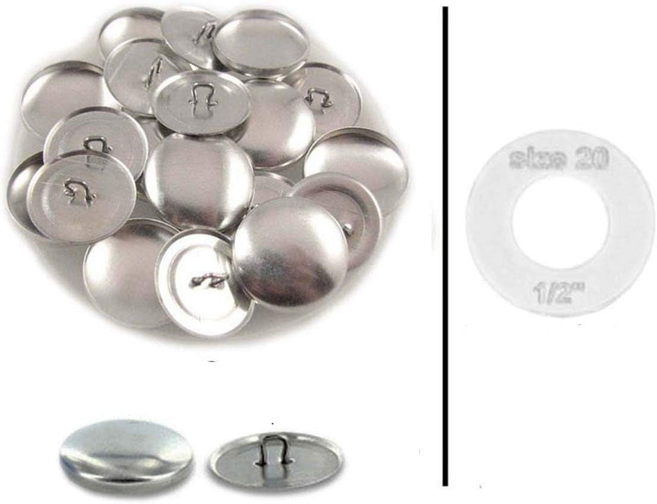 Sze 20 (1/2") Buttons to Cover / Self Cover Buttons wth Wre Backs by     - Qty 75 (Wth Plastc Template)