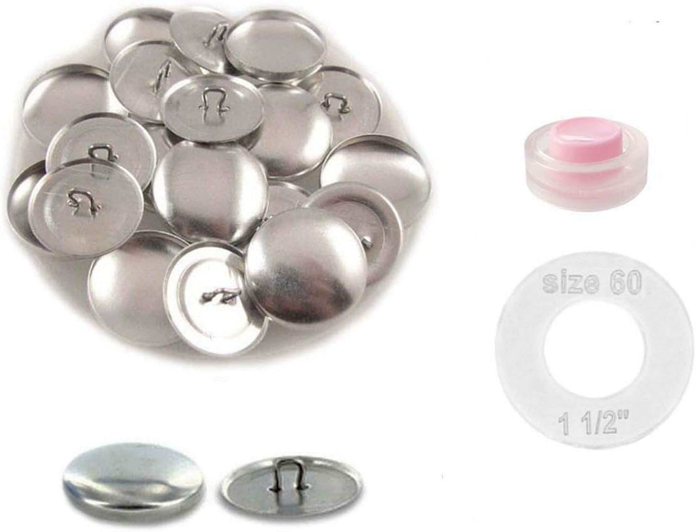 Sze 60 (1 1/2") Buttons to Cover/Self Cover Buttons wth Wre Backs by     - Qty 25 (wth Assembly Tool and Template)