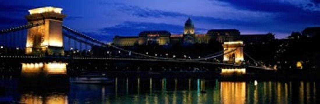 Szechenyi Bridge Royal Palace Budapest Hungary Canvas Art - Panoramic Images (18 x 6)