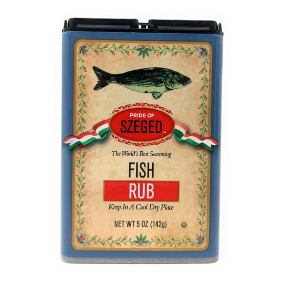 Szeged Fish Rub, Gourmet Seasoning, 5 oz tin - 2 Pack