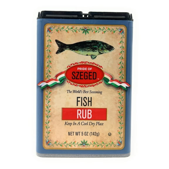 Szeged Fish Rub, Gourmet Seasoning, 5 oz tin - 2 Pack