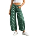 thumbnail image 1 of Szhihuiw Jeans for Women Polka Dots High Waisted Casual Wide Leg Trousers Lightweight Pants with Pockets, 1 of 8