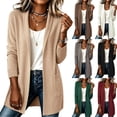 thumbnail image 1 of Szhihuiw Lightweight Cardigans for Women Collared Long Sleeve Fall Tops with Pockets Business Casual Oversized Cardigans Fashion Clothing, 1 of 7