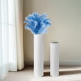 thumbnail image 1 of Sziqiqi 27.6" & 21.7" Tall Metal Floor Vases Set of 2: Modern White Honeycomb Texture Cylinder Vases for Living Room Bedroom Office Decor Wide Mouth Design for Dried Flowers, 1 of 9