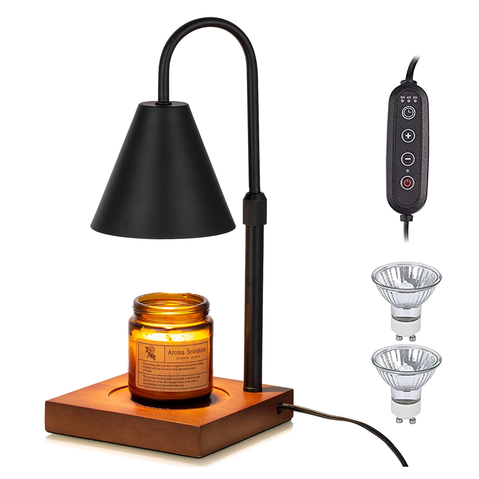 XENITE Aroma Candle Warmer Lamp with 2H/4H/8H Timer & 2 Bulbs Dimmable  Electric Wax Melt Warmer Compatible with All Candle Sizes Retro Table Lamp