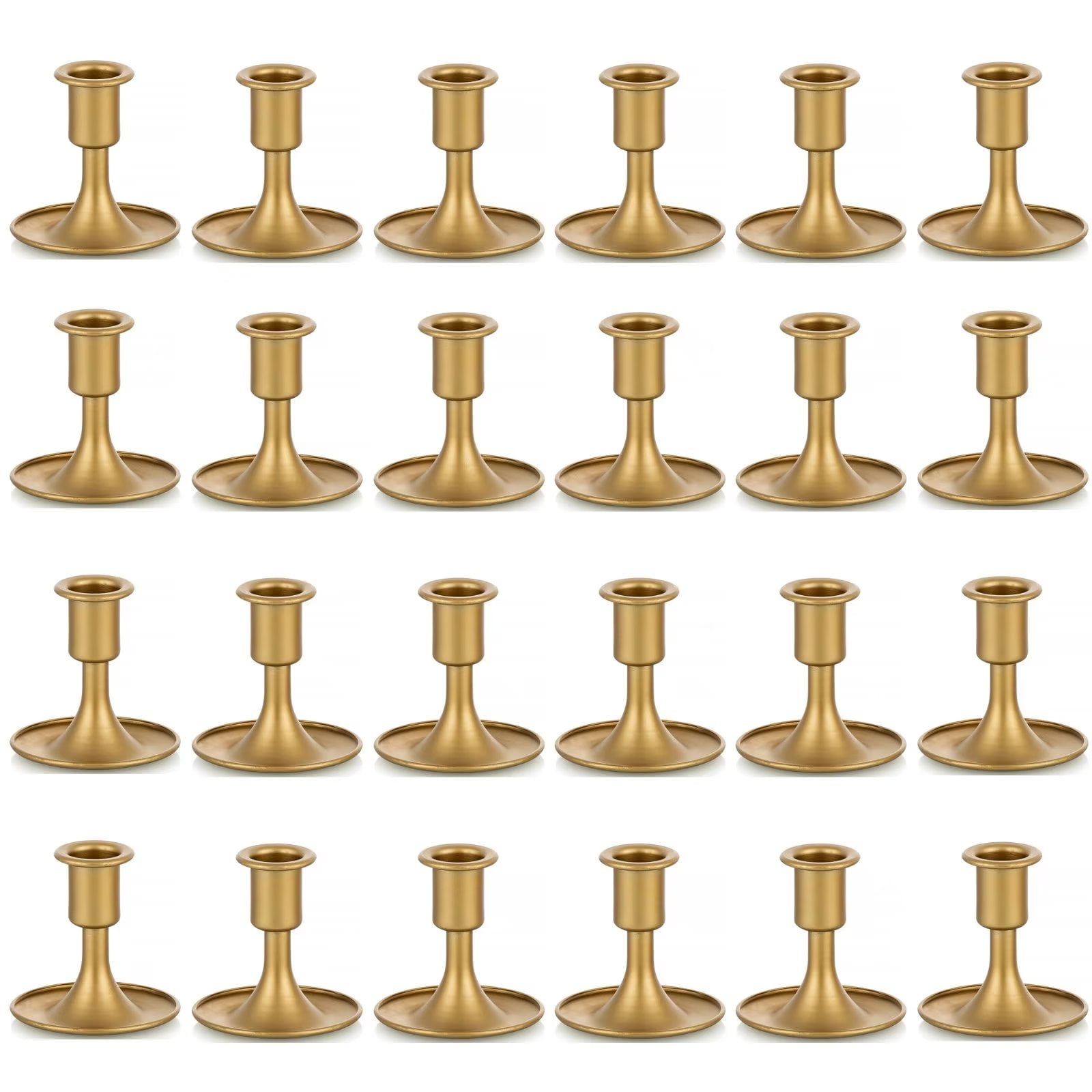 Sziqiqi 24pc Gold Candlestick Holders - Taper Candle Stand for Table ...