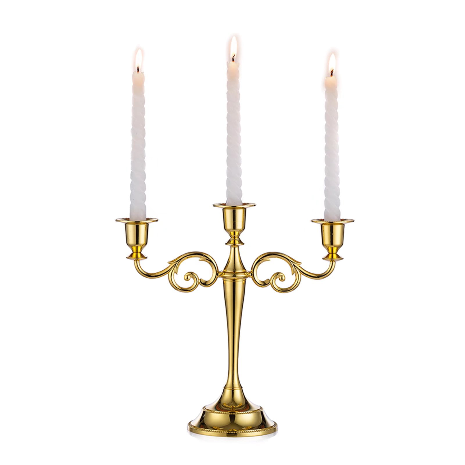 Sziqiqi Chrismas Decor Table Centerpieces Gold Candelabra 3 Arm Gothic Candle Holder for Halloween Decoration 10.6"H