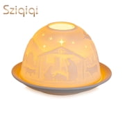 Sziqiqi Elegant Nativity Table Centrepiece Decorations Tealight Holder Timeless Nativity Decoration Candle Holder Porcelain Nativity Holiday Gift for Dining Table Family & Friends