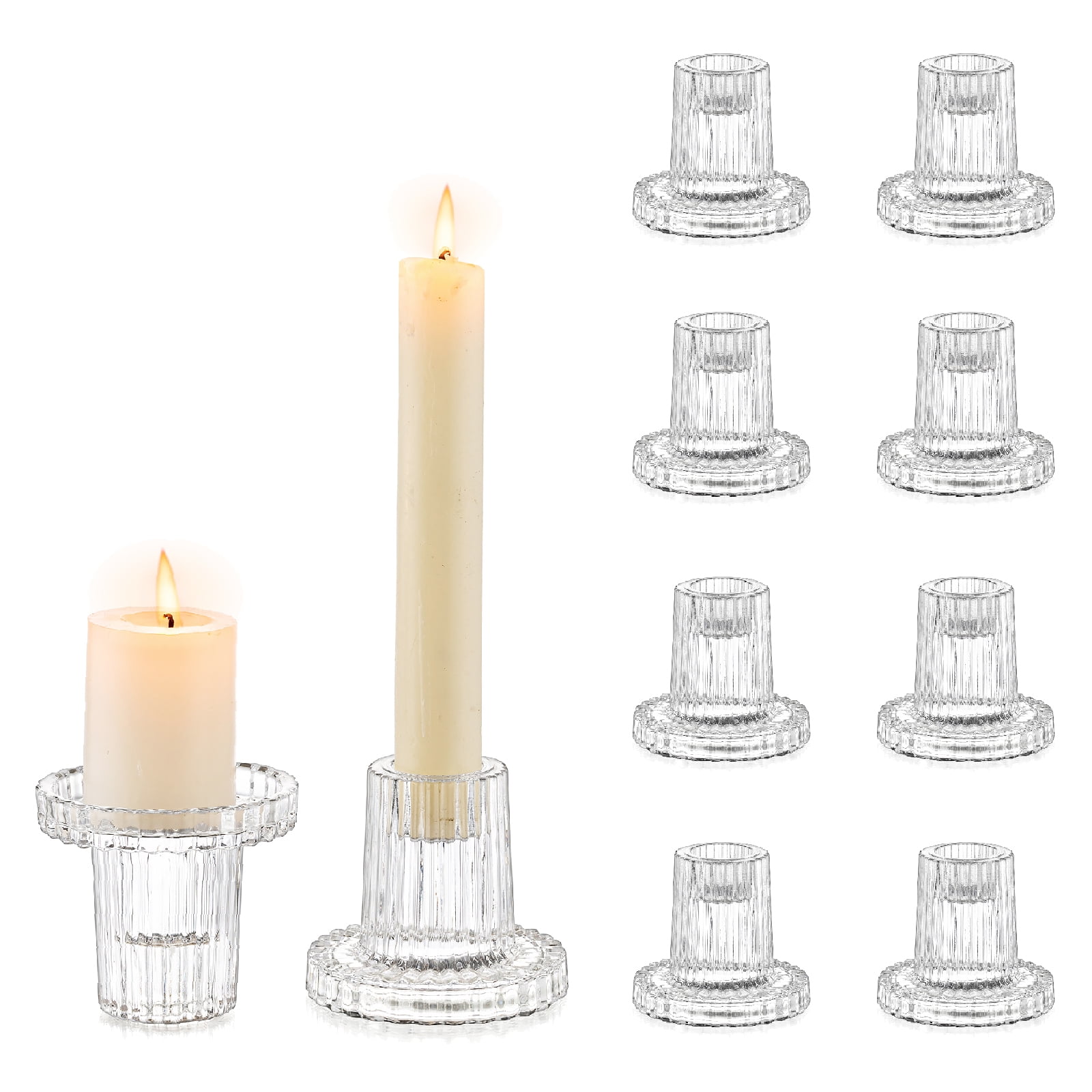 Sziqiqi Glass Candle Holders for Pillar Candles Tealight Candles Taper