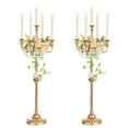 thumbnail image 1 of Sziqiqi 35" Tall Gold Floor Candelabra Set of 2: 5-Arm Metal Candle Holder for Taper Candles Candlestick Wedding Event Centerpiece Decor, 1 of 11
