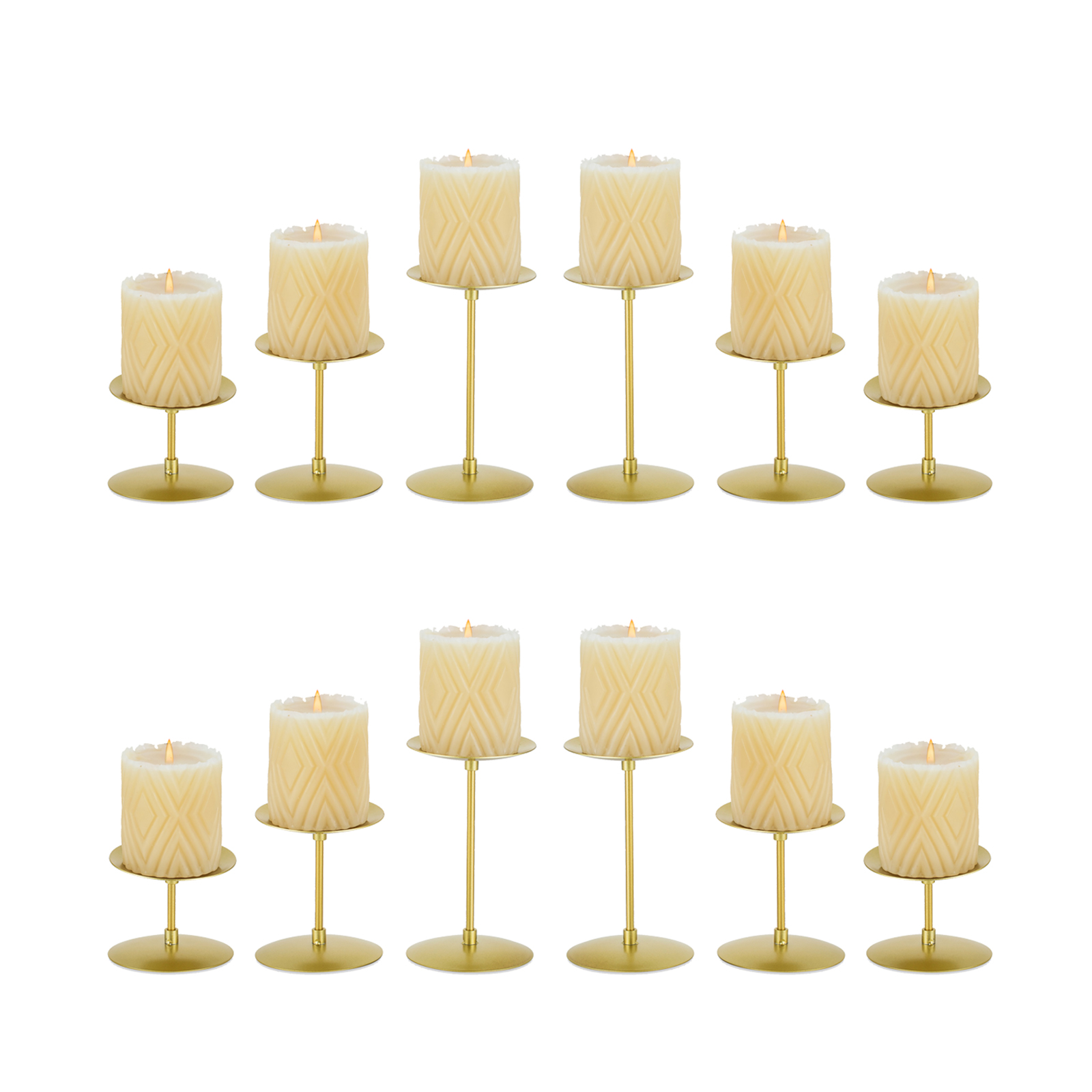 Sziqiqi Gold Candle Holders for Pillar Candles for Fireplace Candle