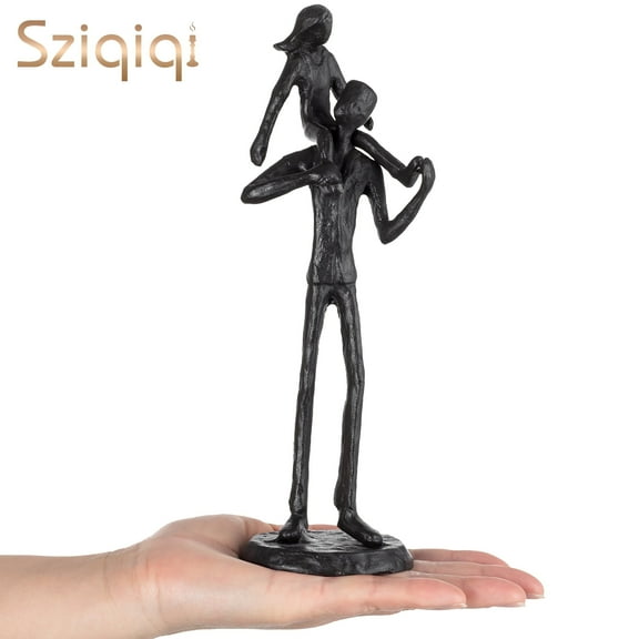 Sziqiqi Handmade Father Daughter Iron Statue: Sentimental Keepsake Gift for Dad from Daughter, Wedding, Fathers Day, Christmas 9.06"