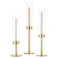 Sziqiqi Hurricane Candles Holder Tall Glass Gold Candlestick Holder