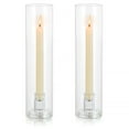 thumbnail image 1 of Sziqiqi Hurricane Candlestick Holders Glass: 2 Pcs Clear Taper Candle Holder Tall Glass Candle Stick Outdoor Candleholder Cylinder Shade Wedding Centrepieces for Tables Christmas Party Decor, 1 of 9