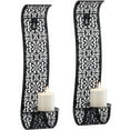 Sziqiqi Metal Wall Candle Holders Decorative Sconces Set of 2 Black
