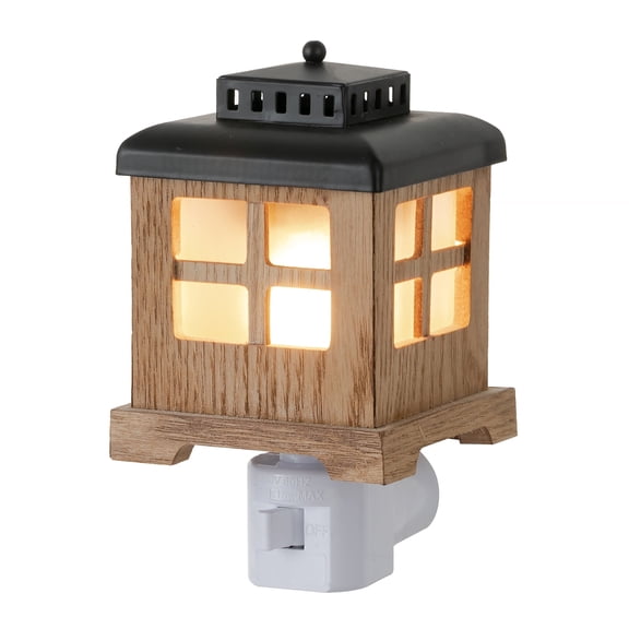 Sziqiqi Plug in Wall Wax Warmer: Flameless Rustic Wooden Lantern for Home Fragrance Night Light Space-Saving Farmhouse Decor for Bedroom Bathroom Scented Wax Fragrance Diffuser