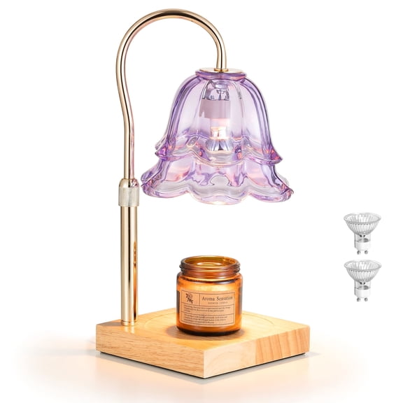 Sziqiqi Purple Candle Warmer: Energy-Saving Wax Melter with Timer Adjustable Brightness Long-Lasting Scent Perfect Gift for Mom, Women, Christmas Decor