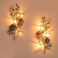 thumbnail image 1 of Sziqiqi Wall Candle Holders Set of 2: Vibrant Floral Branch Metal Sconces with 6 Glass Tealight Cups for Boho Wall Decor Living Room Bedroom Mantel Entryway Farmhouse Gift, 1 of 8