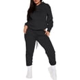 thumbnail image 1 of Szluipve 2 Piece Sets for Women 2 Piece Outfit Hoodie Sweatshirt Set Long Sleeve Drawstring Pocket Hooded Top Jogger Pants Casual Solid Color Tracksuit for Daily Workout, 1 of 7
